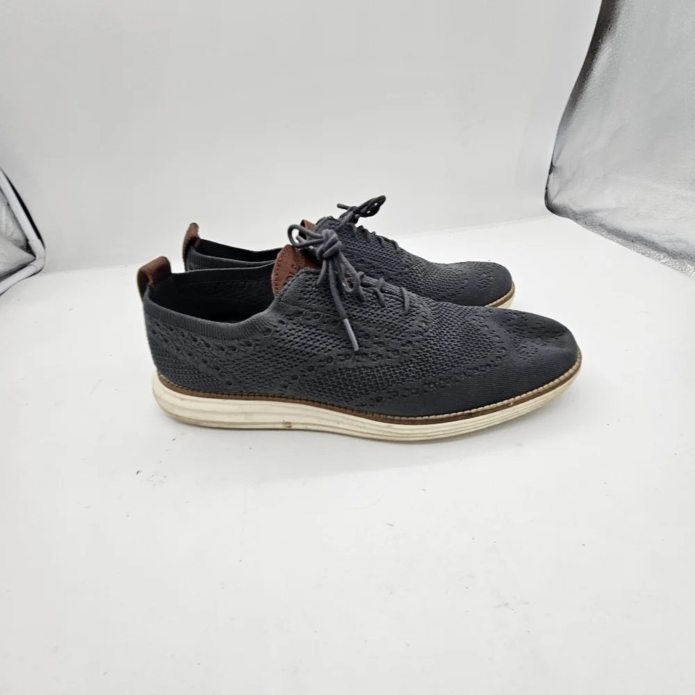 Cole Haan Shoes Mens 9 M Original Grand Stitchlite Wingtip Oxford Gray Blueish